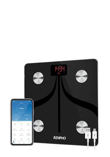 Renpho Bathroom Scale with App - Digitale Personenwaage Black