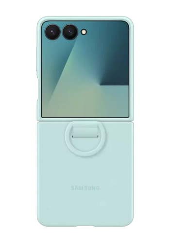 Samsung Silicone Case with Ring Light Cyan, für Samsung Galaxy Flip7, EF-PF766TMEGWW