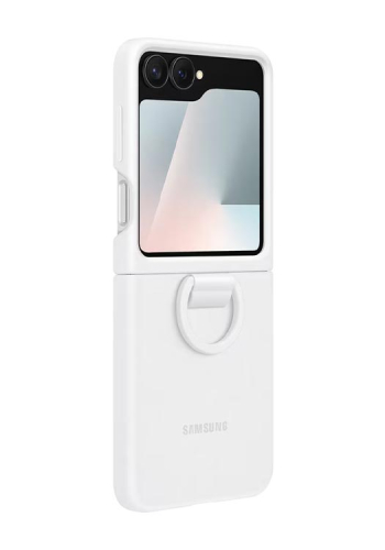 Samsung Silicone Case with Ring Weiss, f�r Samsung Galaxy Flip6 / Flip7 FE, EF-PF741TWEGWW