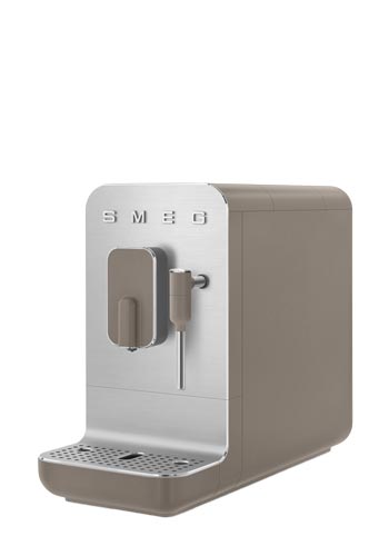 Smeg Kompakte Kaffeevollautomat mit Dampffunktion 50s Style Taupe, BCC02TPMEU