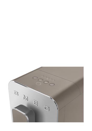 Smeg Kompakte Kaffeevollautomat mit Dampffunktion 50s Style Taupe, BCC02TPMEU