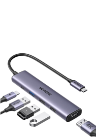 UGREEN USB-C Hub 100W PD Grey, 5-in-1