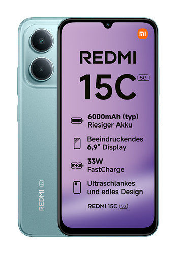 Xiaomi Redmi 15C 5G Dual Sim 4GB RAM, 256GB, Mint Green